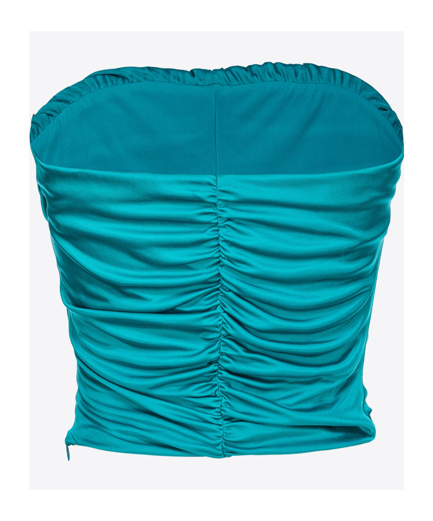 Pinko Glossy Jersey Crop Top In Green