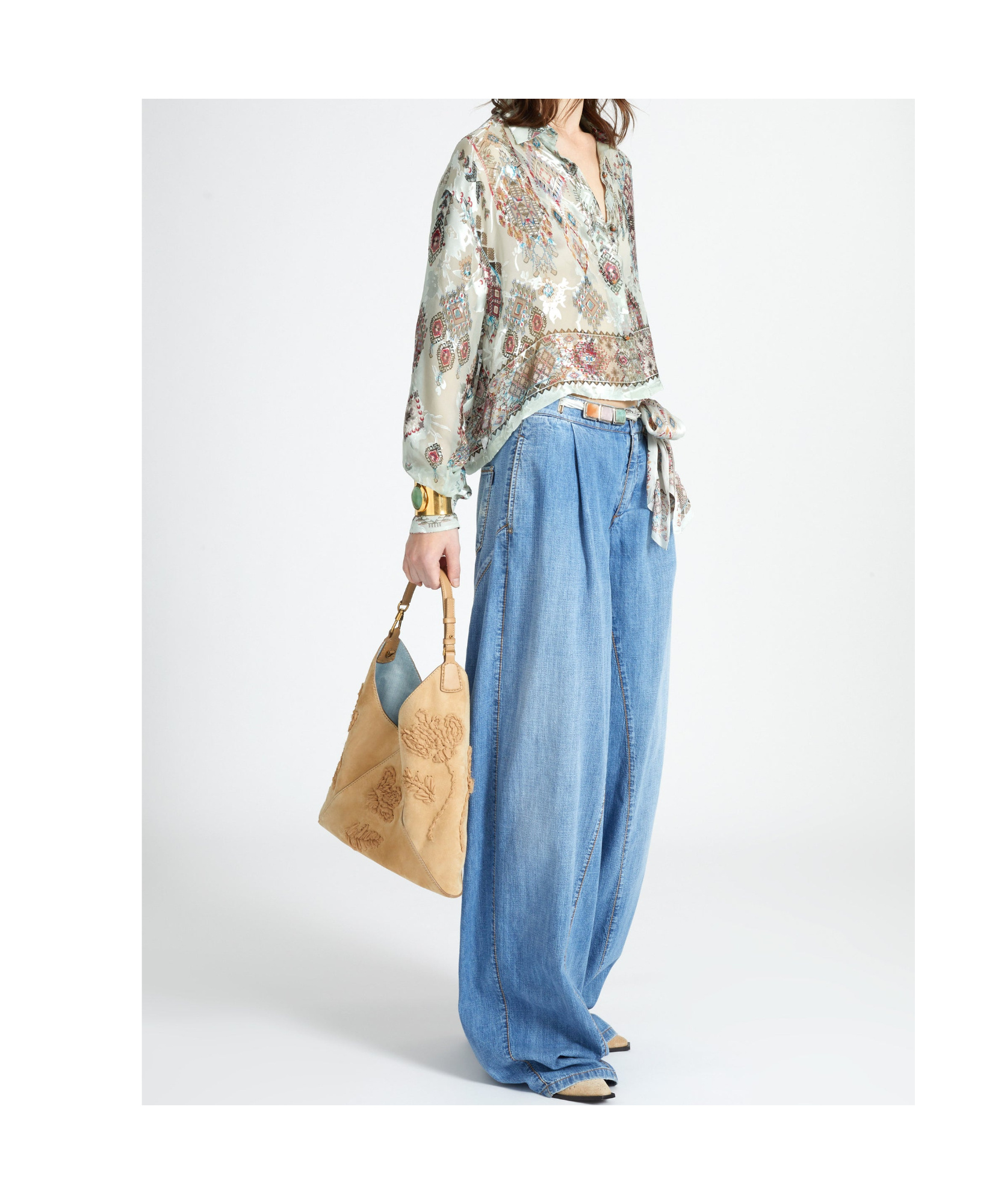 Shop Ermanno Scervino Wide-leg Jeans In Blue