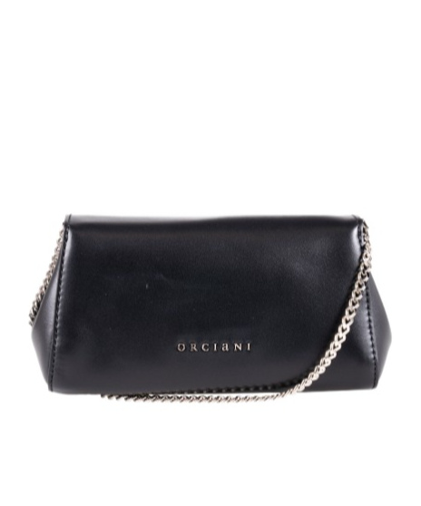 Orciani Gossip Logo Lettering Clutch Bag In Black