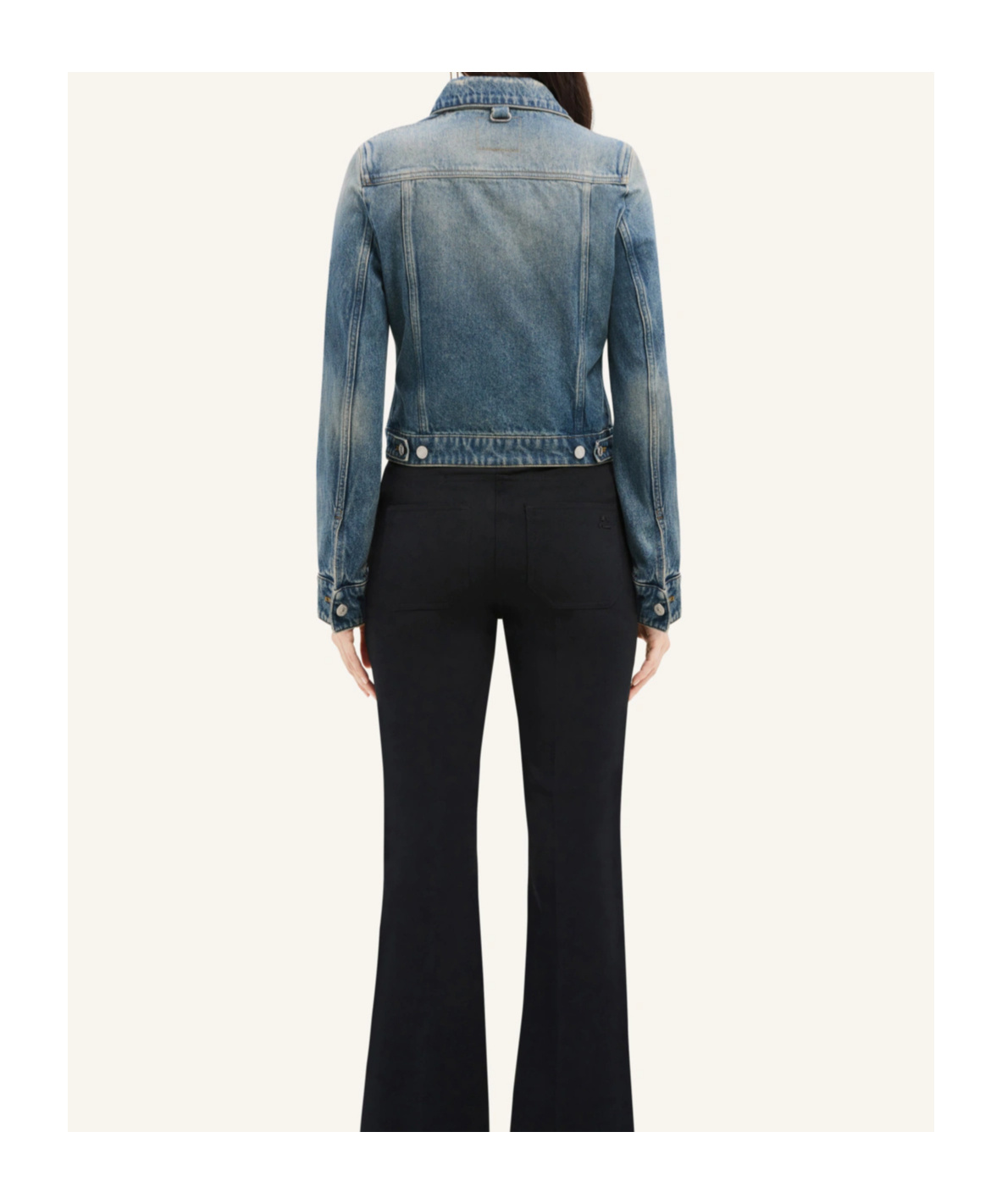 Shop Courrèges Trucker Logo-embroidered Denim Jacket In Gray