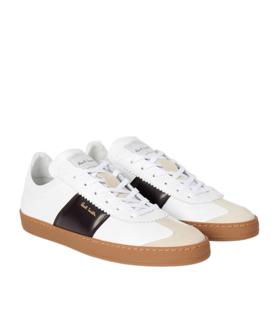 Paul Smith White Leather 'foley' Trainers In White