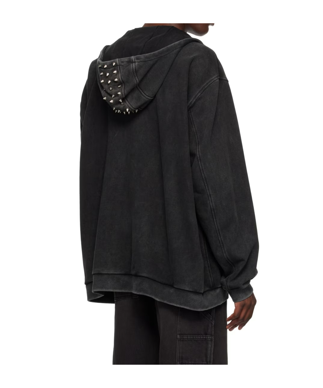We11 Done Rivet Hooded Hooded Hoodie In Black