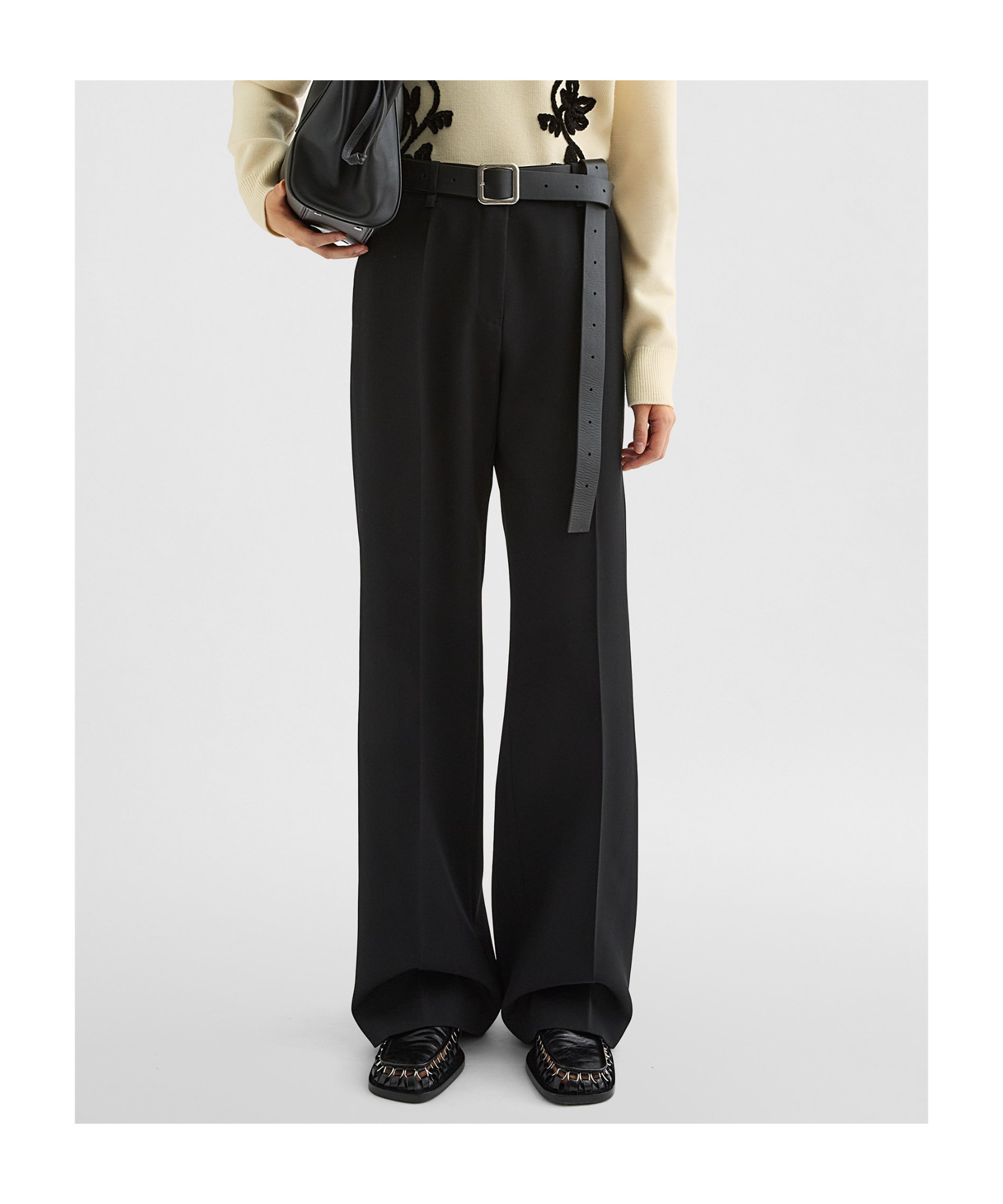 Shop Jil Sander Wool Gabardine Tailored Trousers