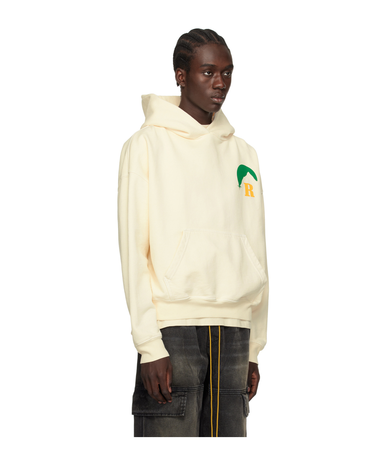 Rhude Moonlight Logo Graphic Hoodie In White