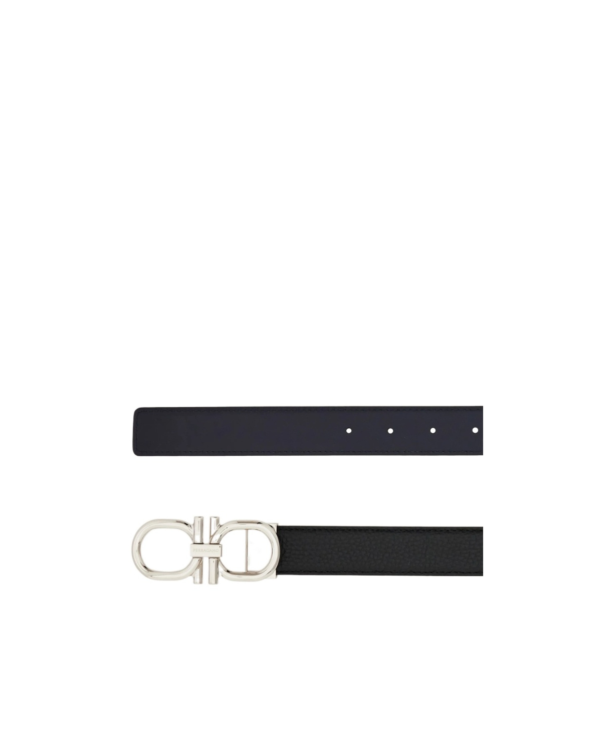Ferragamo Double-sided Adjustable Gancini Belt In Black