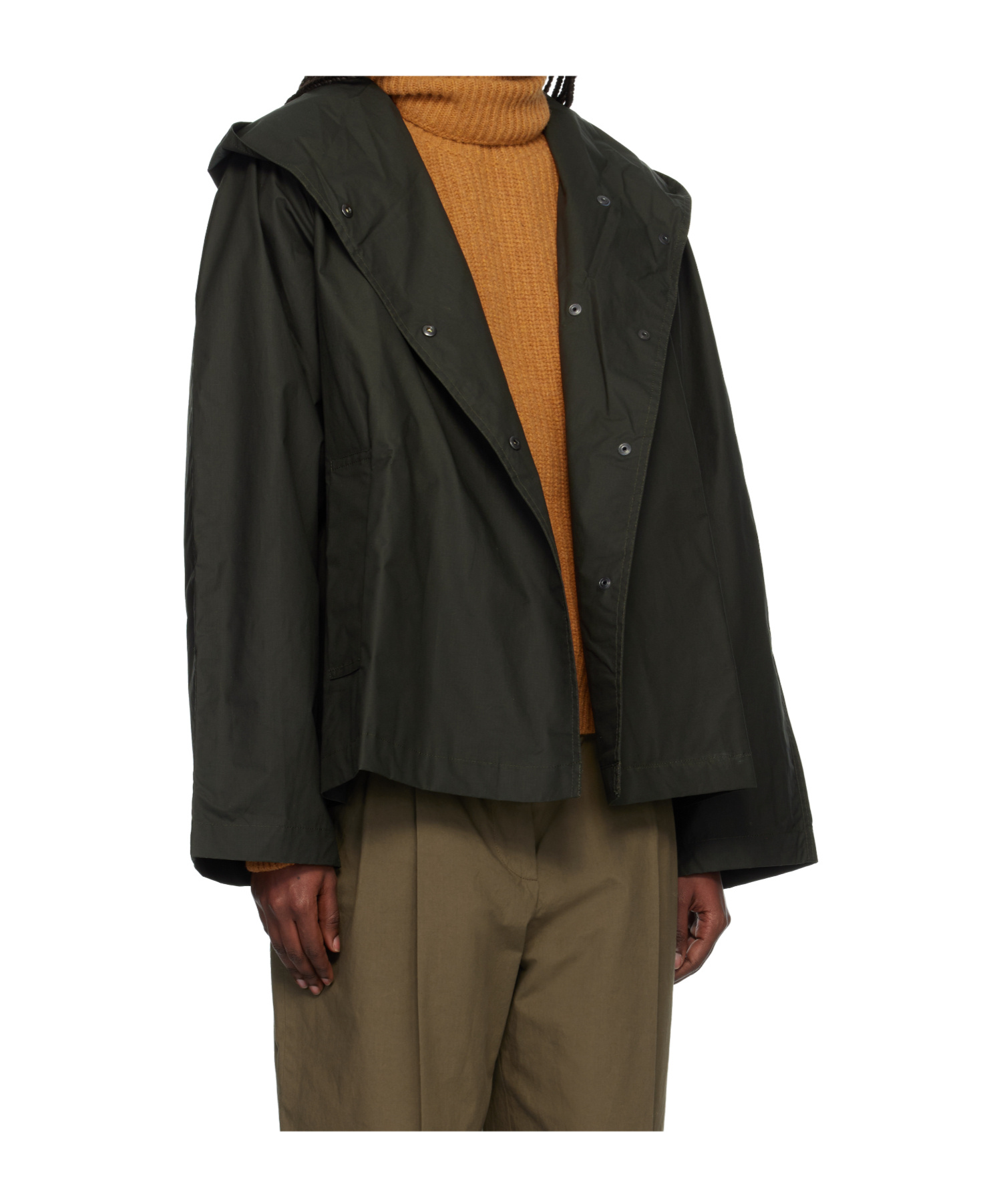 Baserange Khaki Cave Windbreaker Jacket In Black
