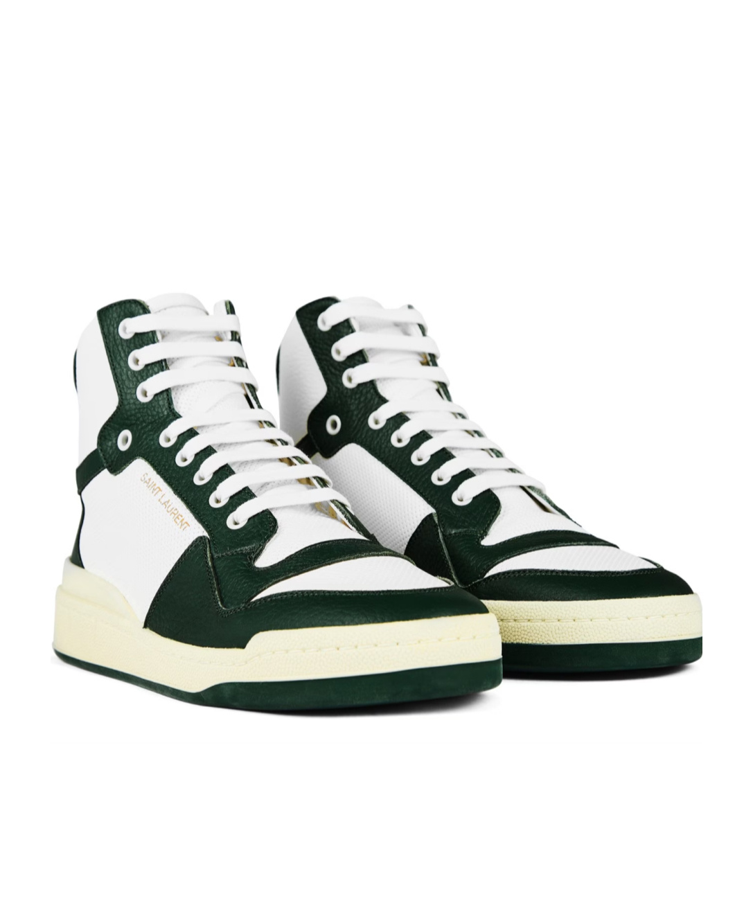 Saint Laurent Sl24 Leather High-top Trainers In White