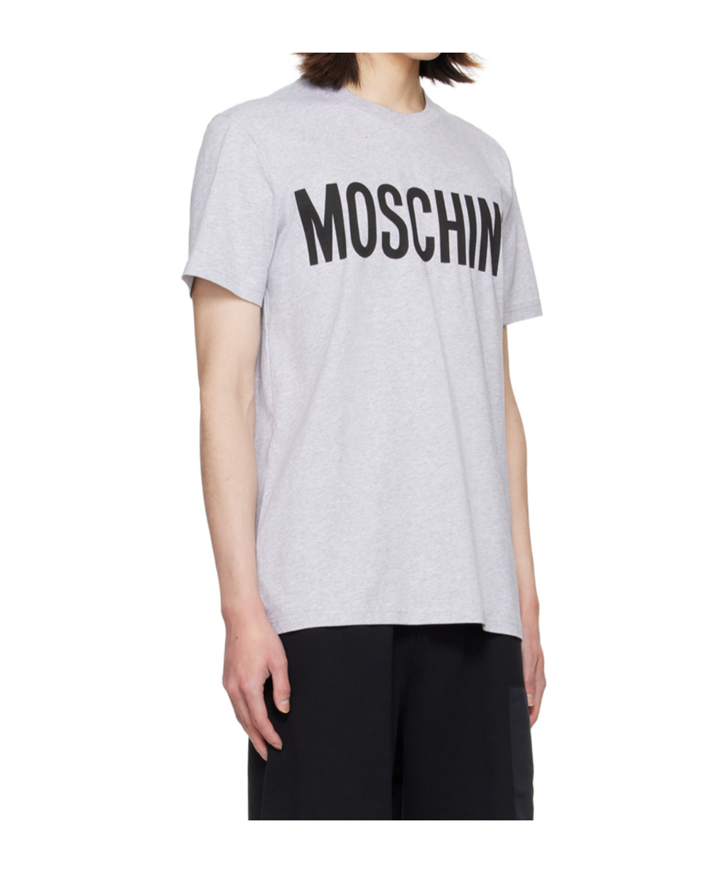 Moschino Gray Bonded Logo T-shirt In White