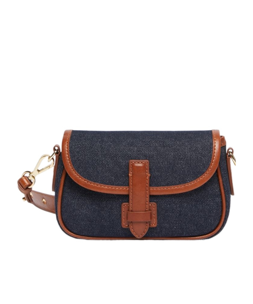 Weekend Max Mara Small Denim Shoulder Bag In Blue