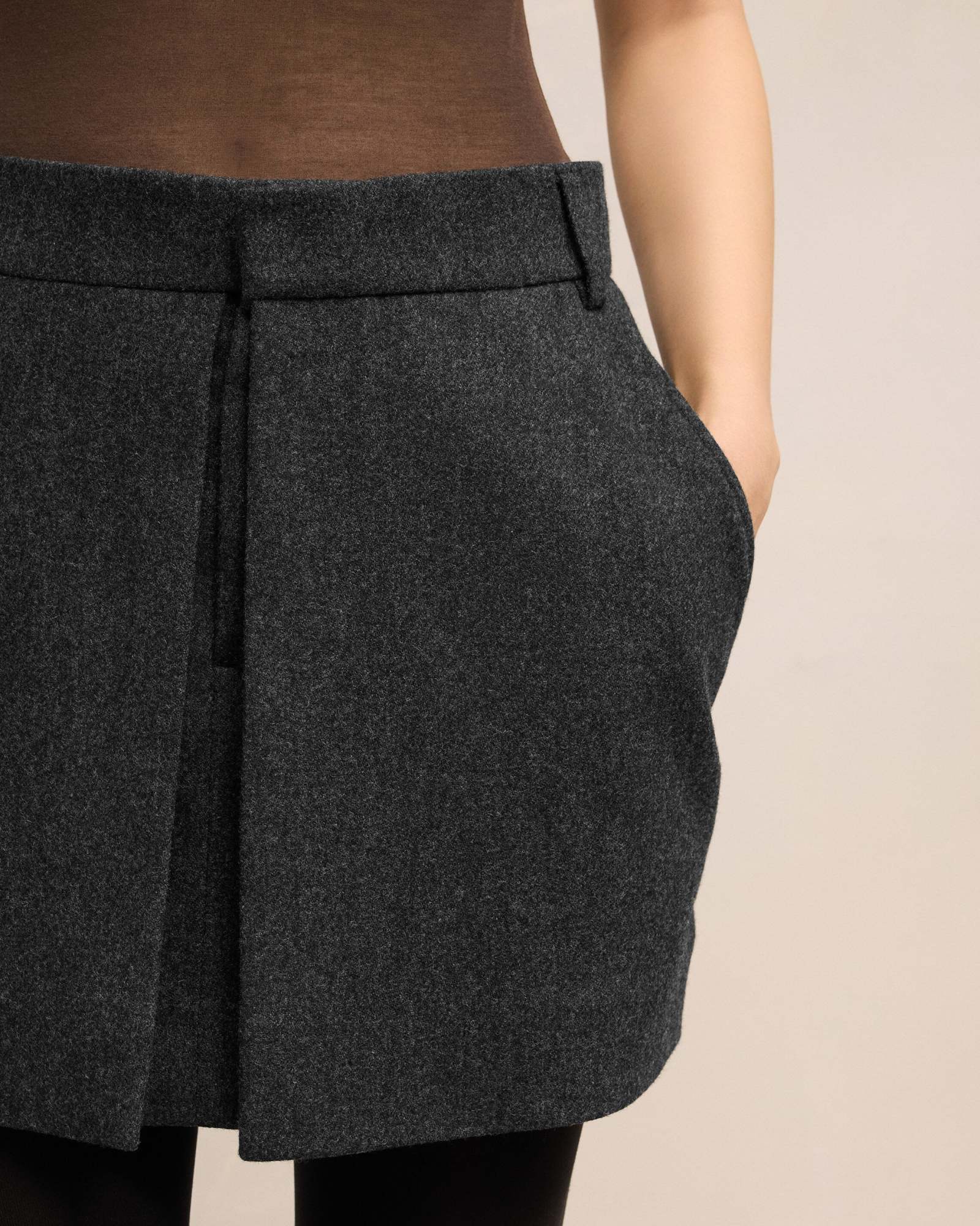 Ami Alexandre Mattiussi Stitched Miniskirt In Black