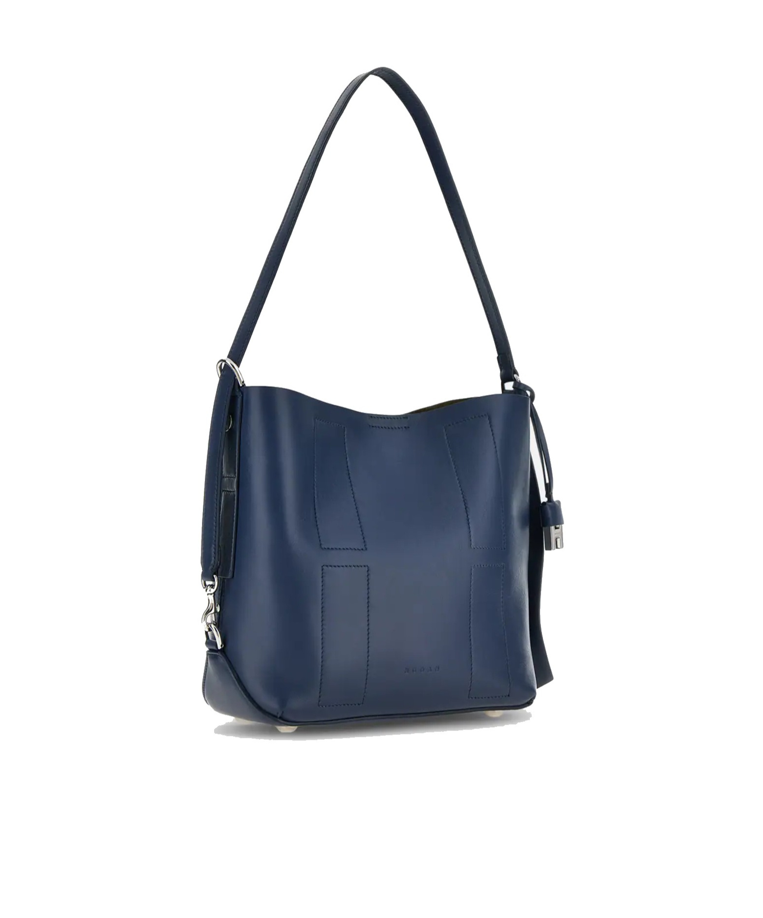 Hogan Medium Leather Shoulder Bag In Blue