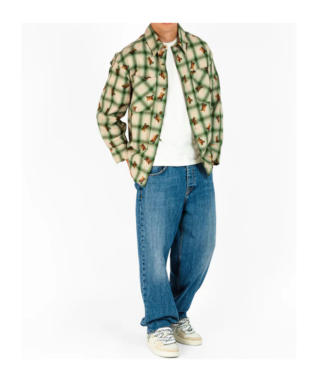 Barrow Printed Long-sleeve Shirt In Green