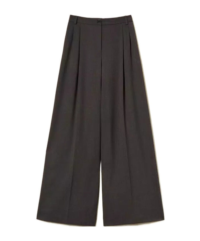 Twinset Wide-leg Trousers With Front Pleats In Burgundy