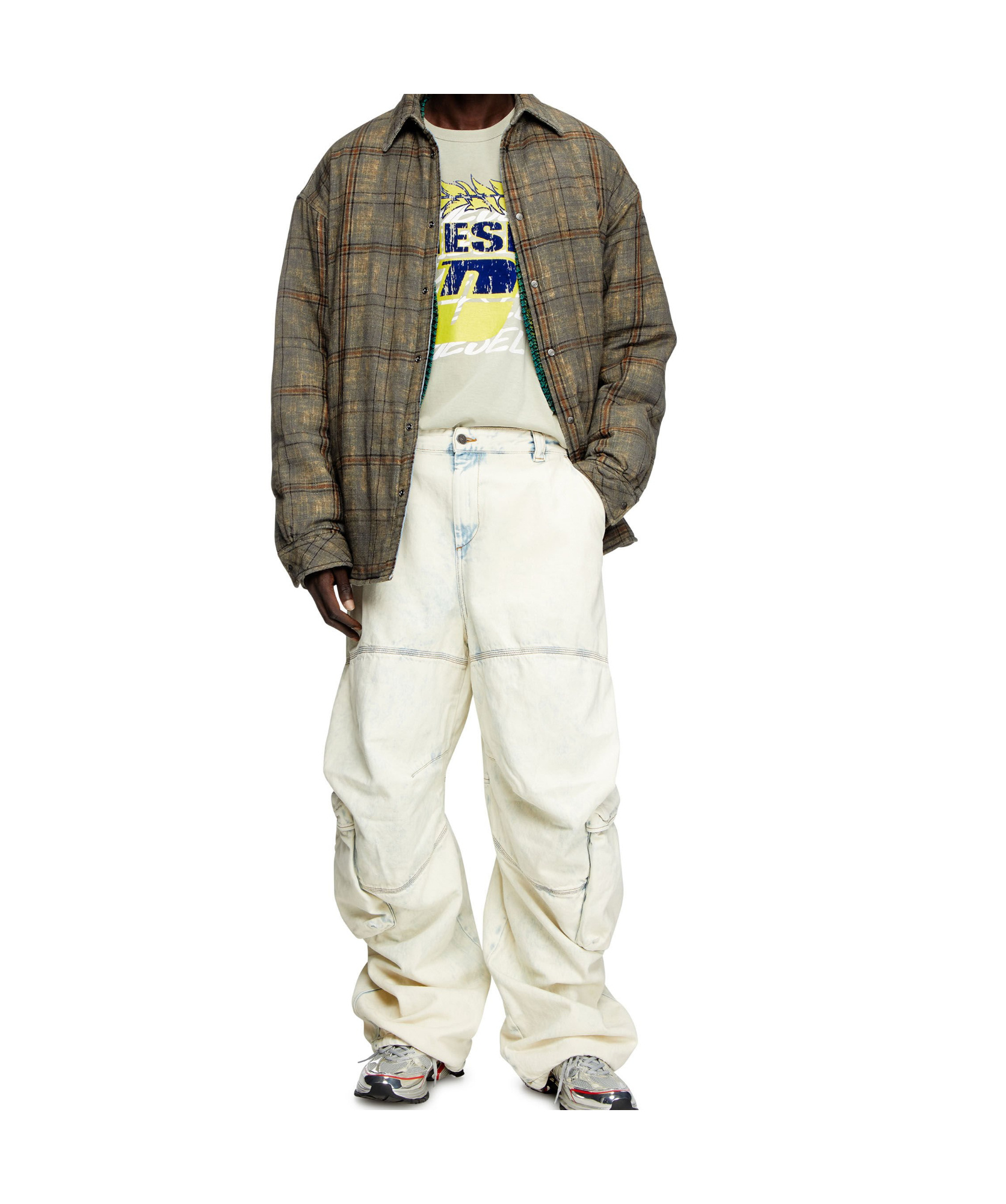 Diesel Wide Jeans D-arne 0cbcv In White