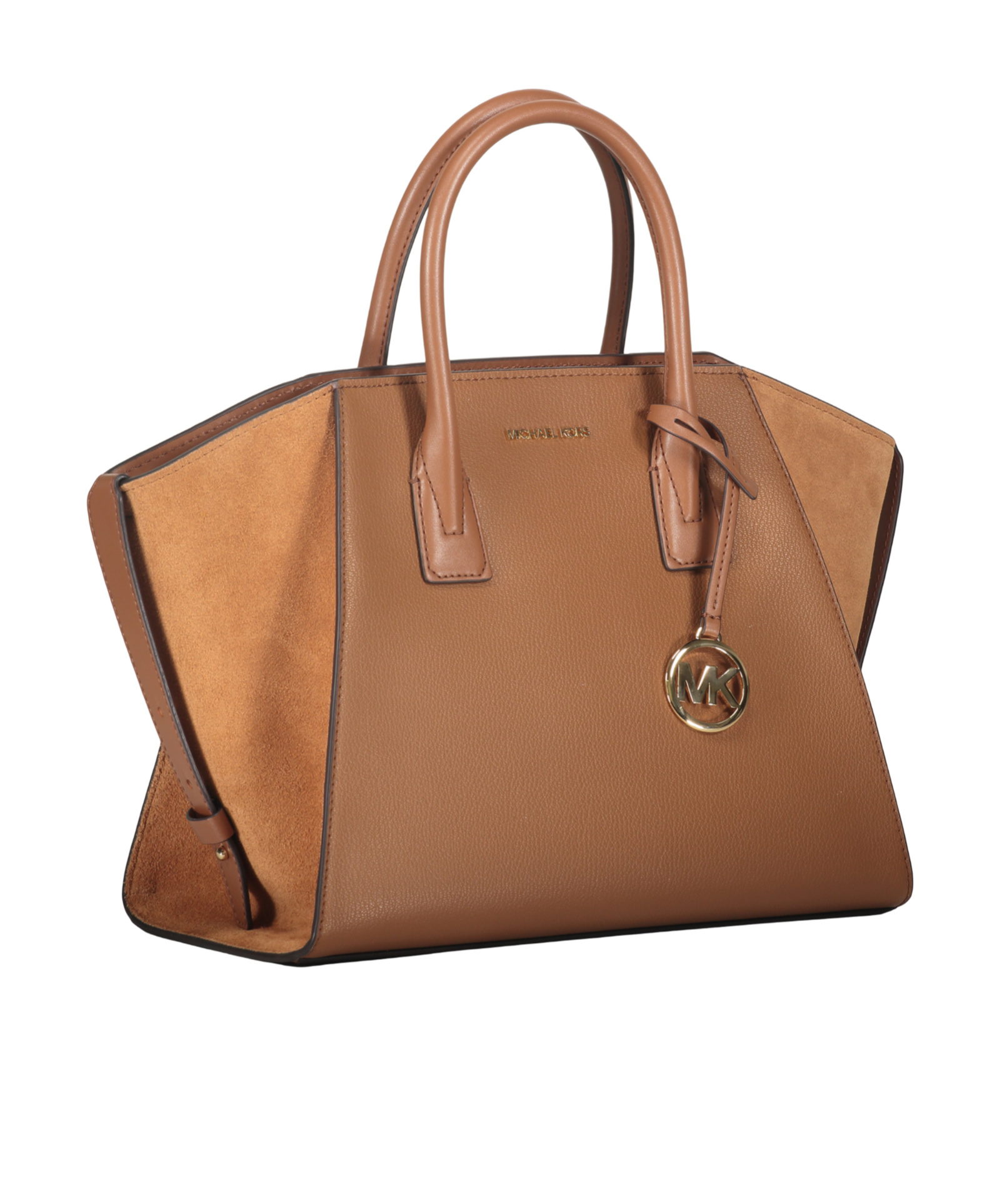 Michael Kors Avril Leather Tote Bag In Brown
