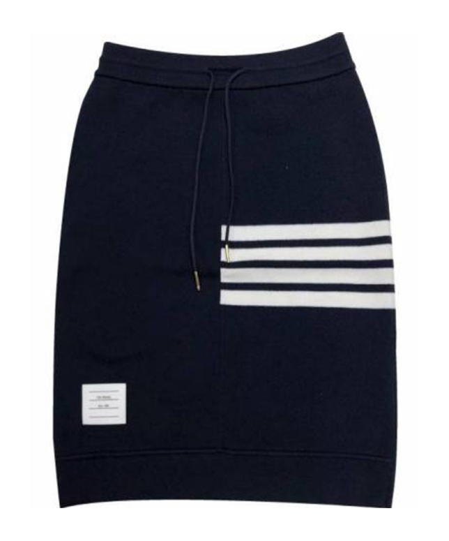Thom Browne 4-bar Stripes Drawstring Skirt In Black