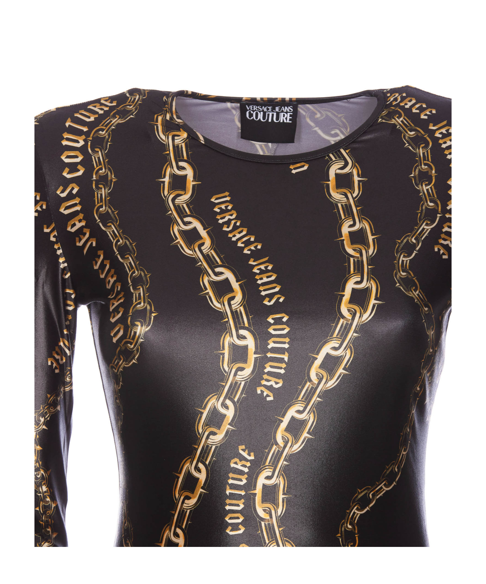 Versace Jeans Chain Couture Bodysuit In Black
