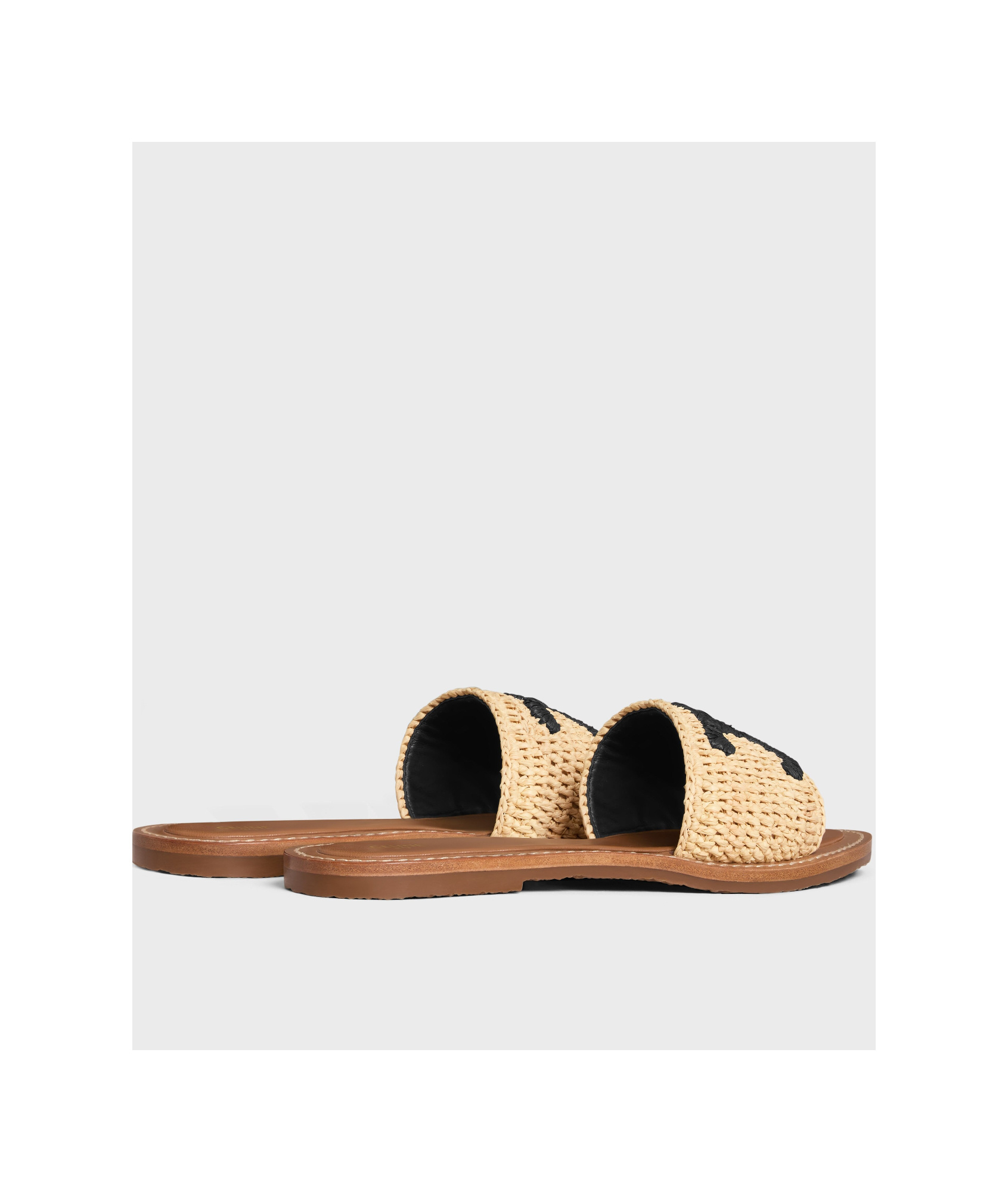 Celine Lympia Mule In Raffia In Brown