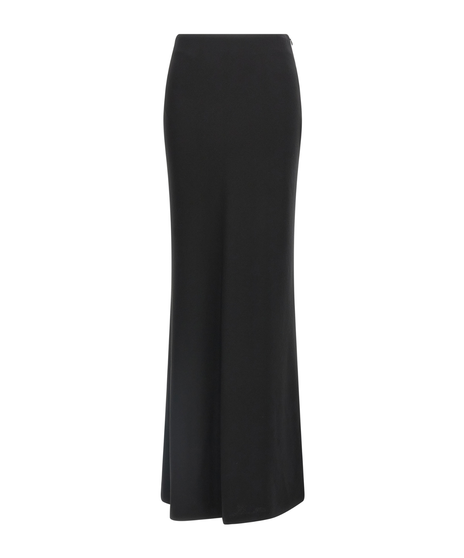 Alessandra Rich Fluid Black Silk Crepe Maxi Skirt With Lined Elegance In Black