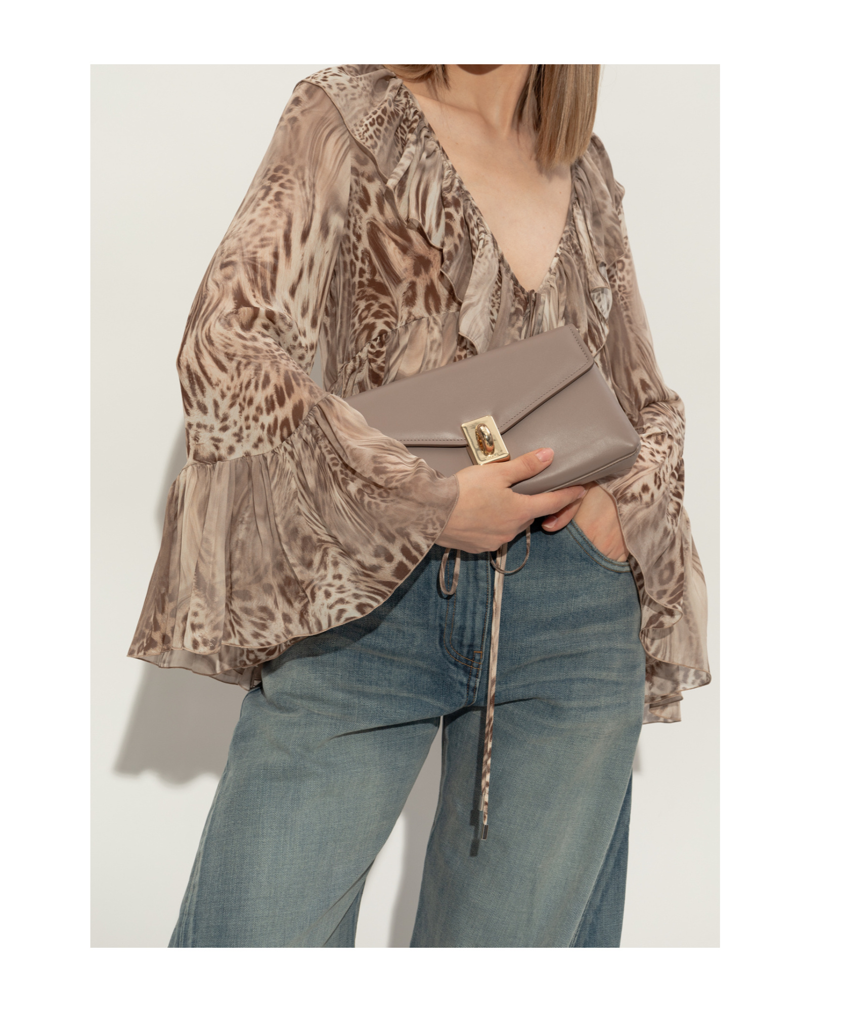 Furla Meridiana Cross Body Bag In Nude