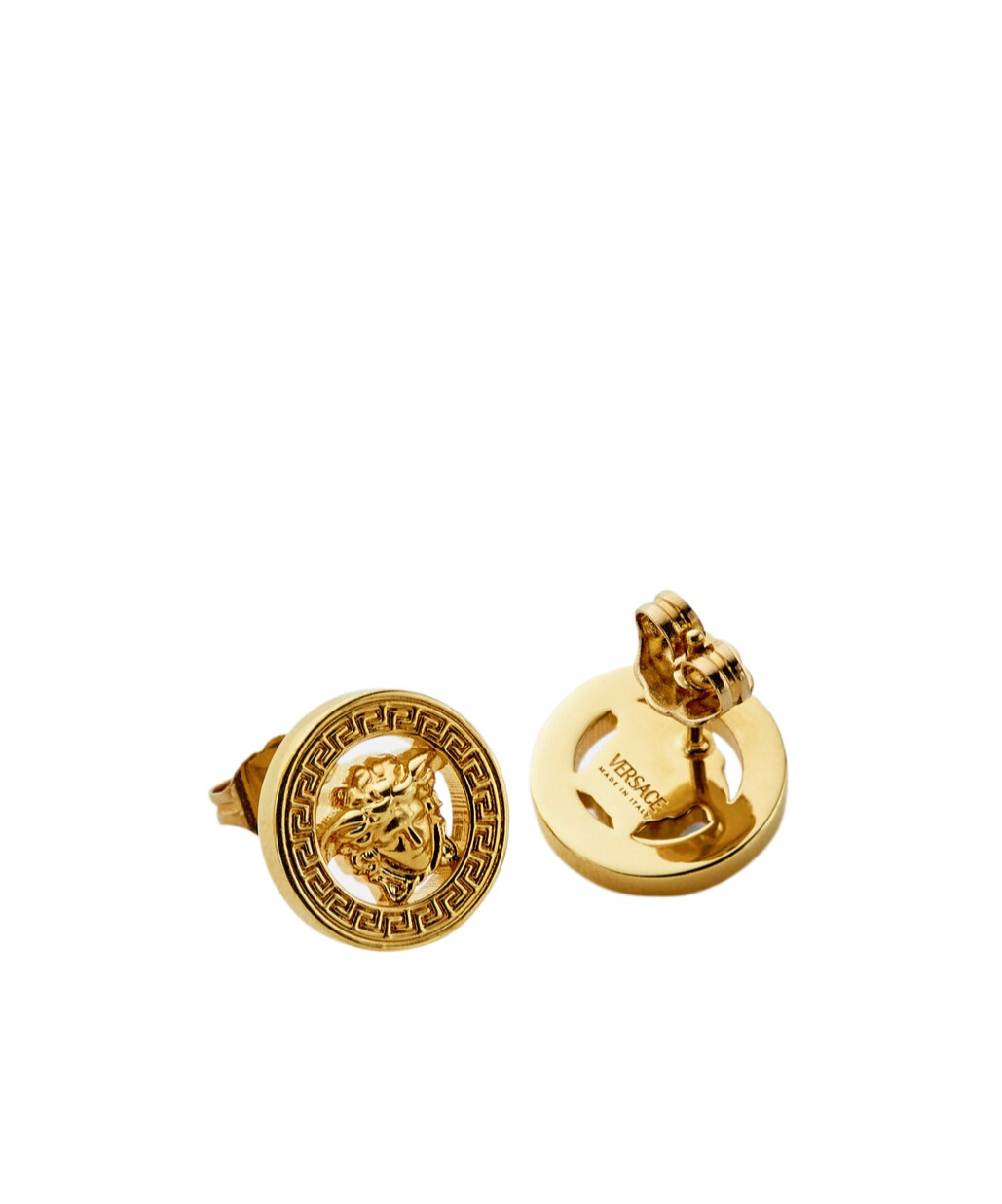 Versace Medusa Head-detail Stud Earrings In Yellow