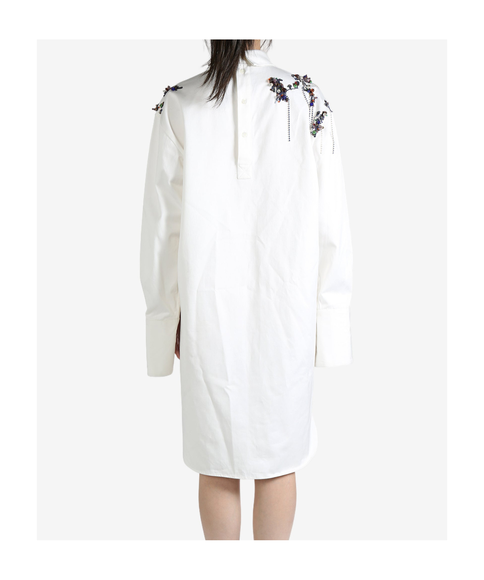 Dries Van Noten Long-sleeved Dress In White