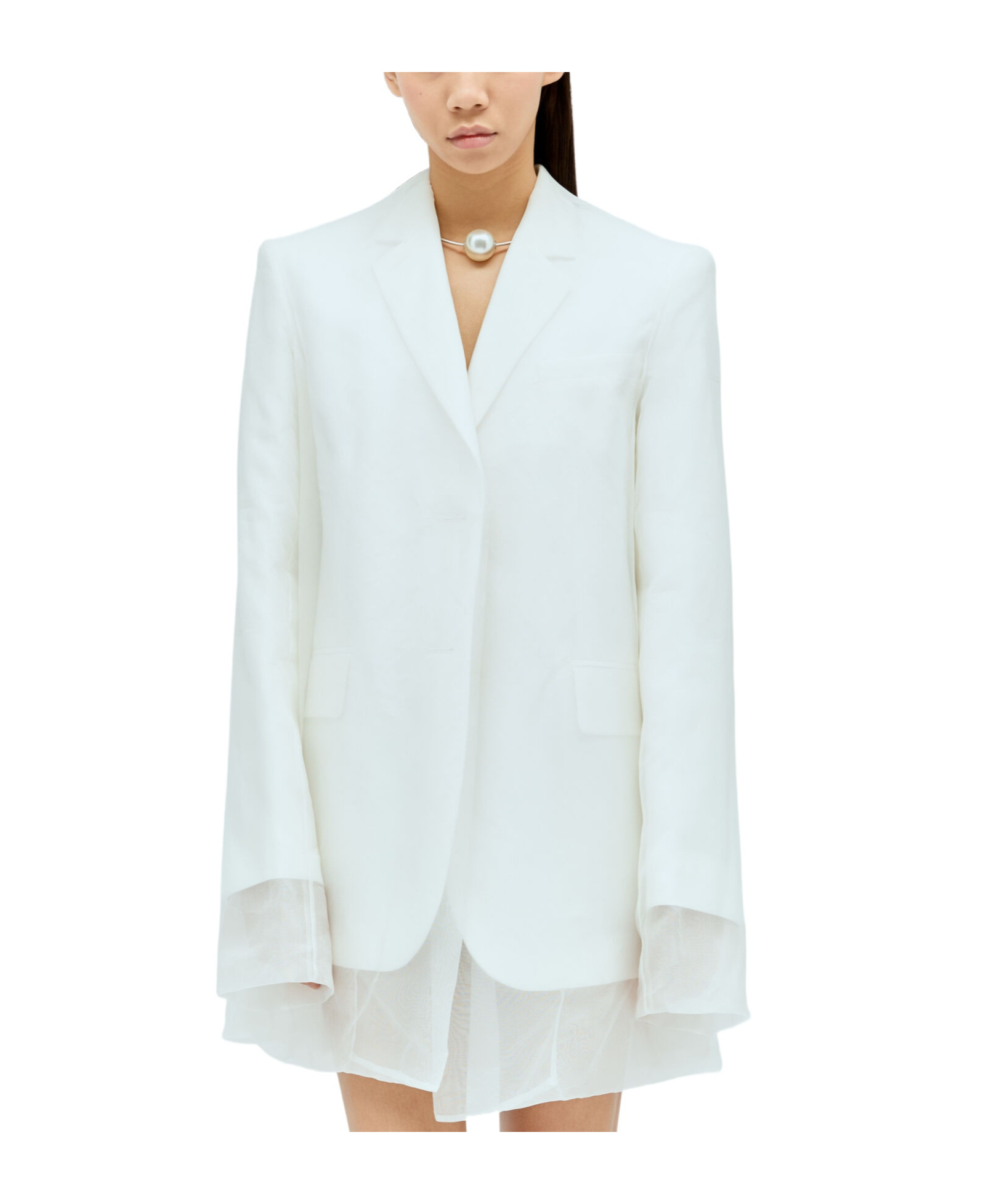 Sportmax Double-layer Suit Jacket In White