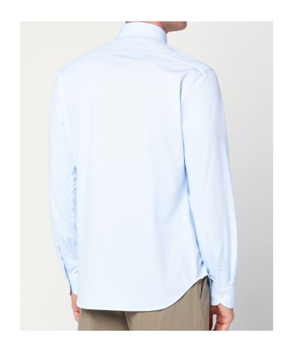Xacus Light Blue Tailor Fit Shirt In Linen In Blue
