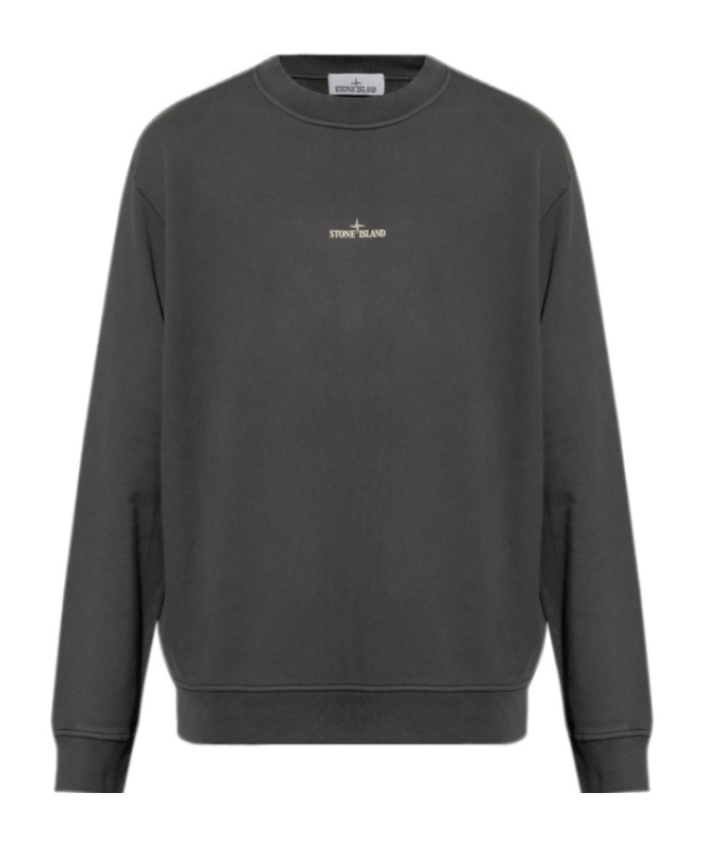 Stone Island Sweatshirt With Industrial Flow Print In Gray