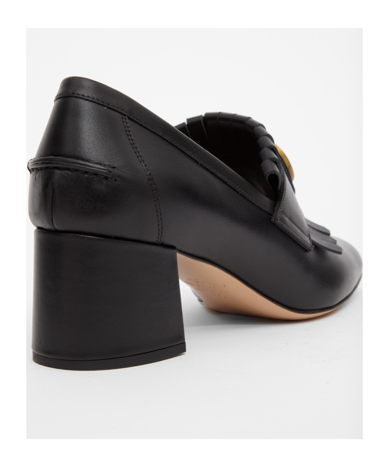 Valentino Garavani Vlogo Signature Fringed Calfskin Pumps 55mm Woman Black 40 In Black