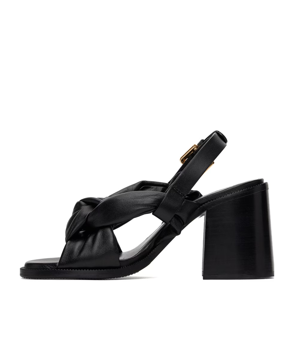 See By Chloé Spencer Knot-trimmed High-heeled Sandals In Black