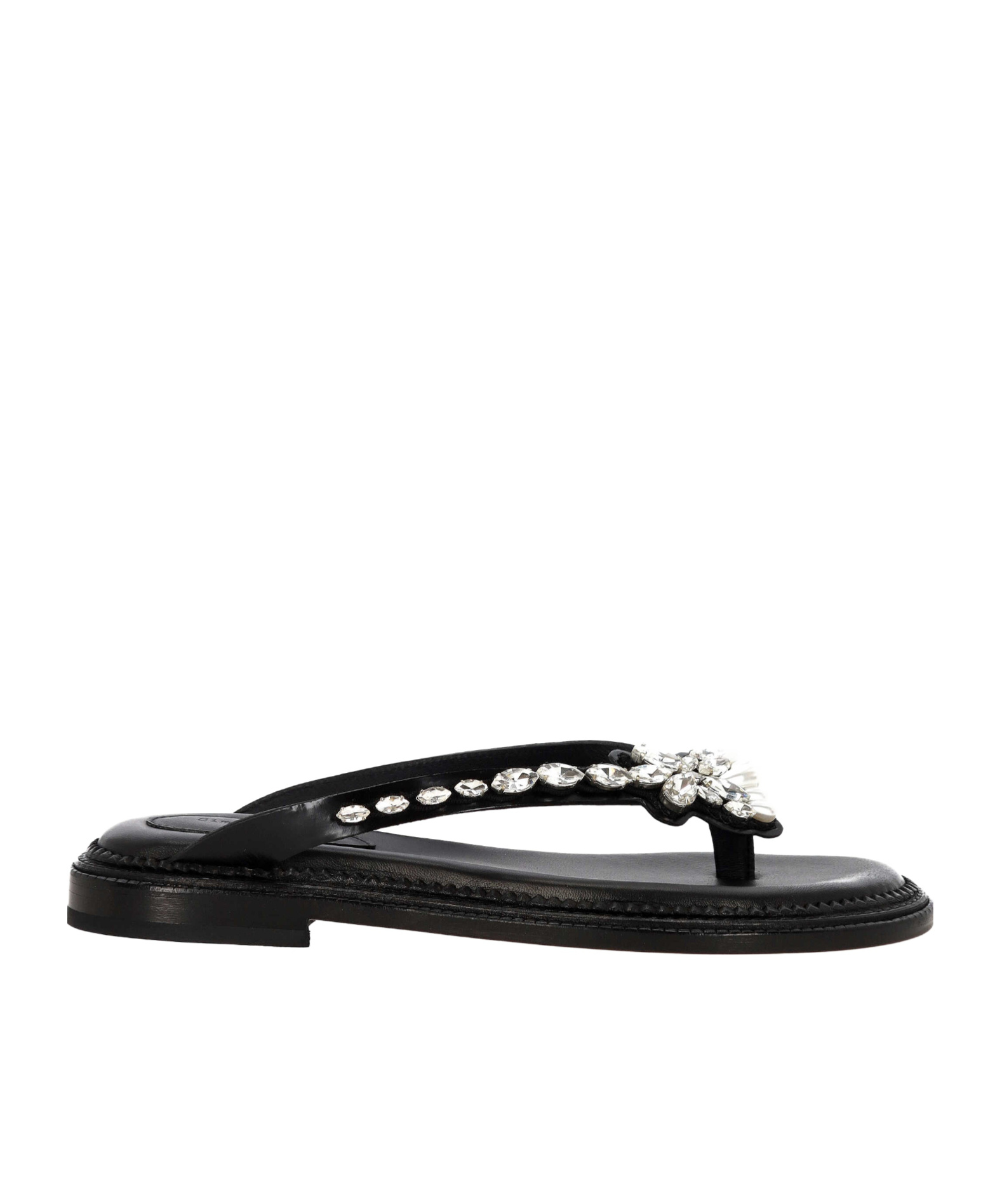 Simone Rocha Embellished Thong Sandals In Black