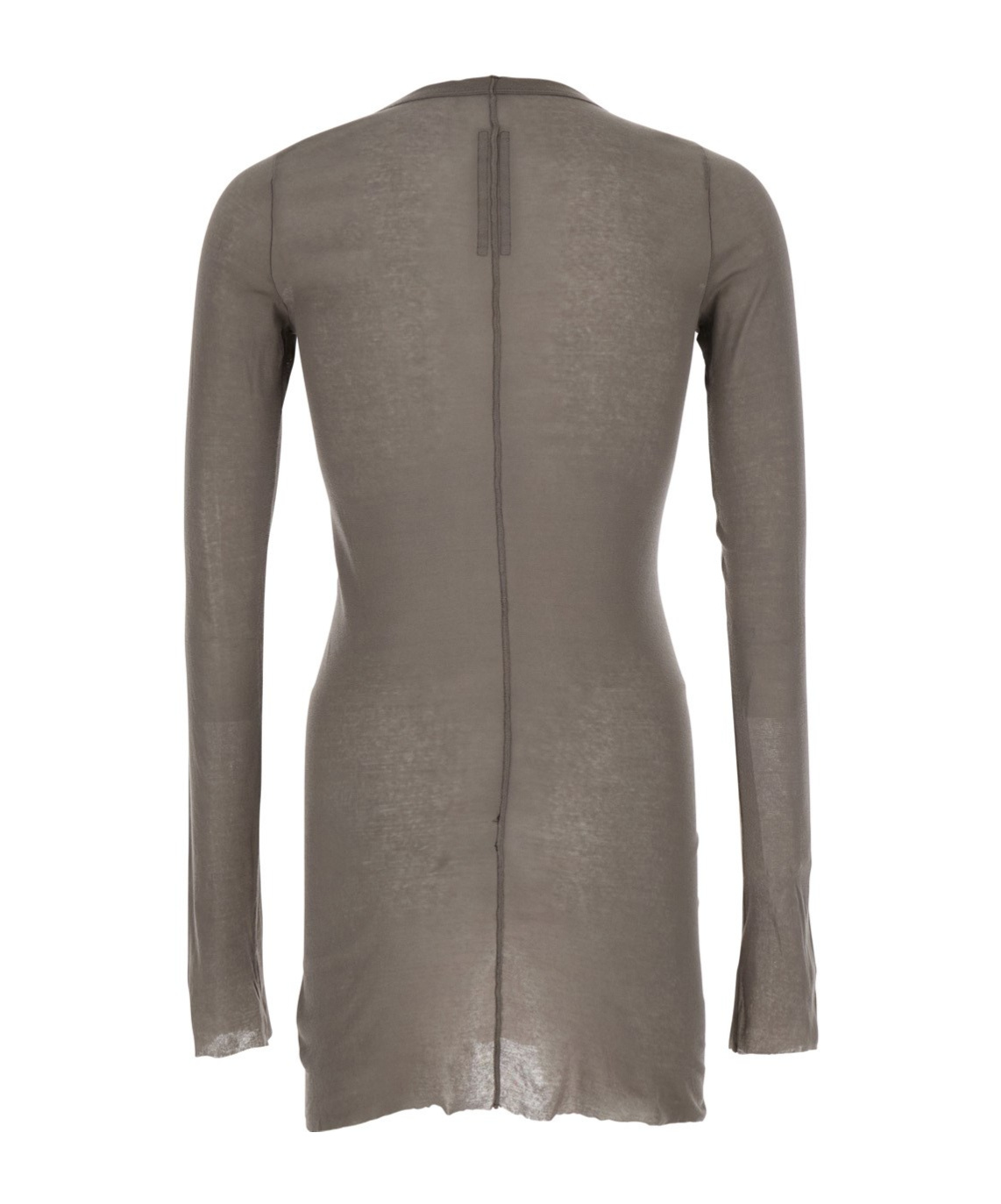 Rick Owens Grey Long-sleeve T-shirt In Viscose And Silk Blend Man In Gray