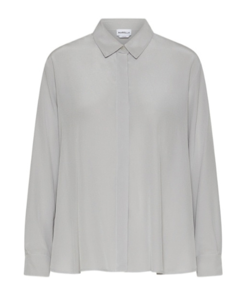 Marella Silk Shirt - Pearl In Gray
