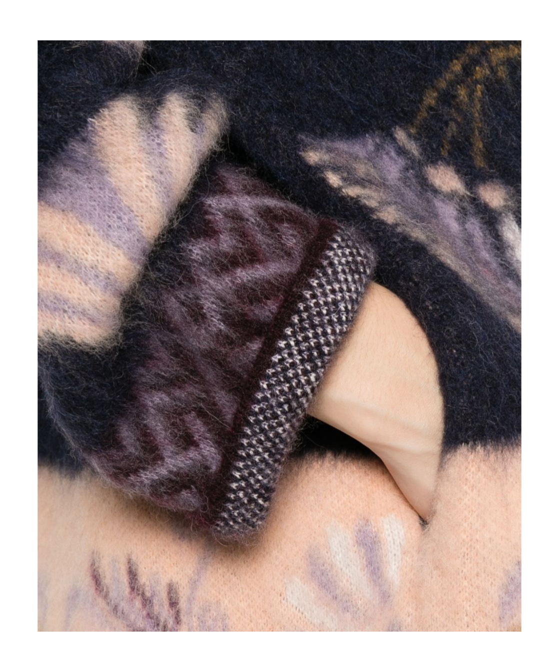 Forte Forte Sogni Multicolor Cardigan With Fringed Details And All-over Geometric Motif In Wool Blend Woman In Multi