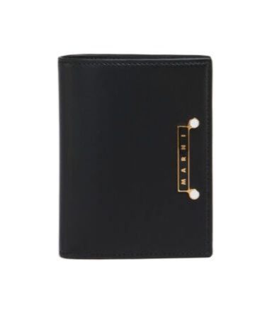 Marni Black Leather Envelope Bifold Wallet