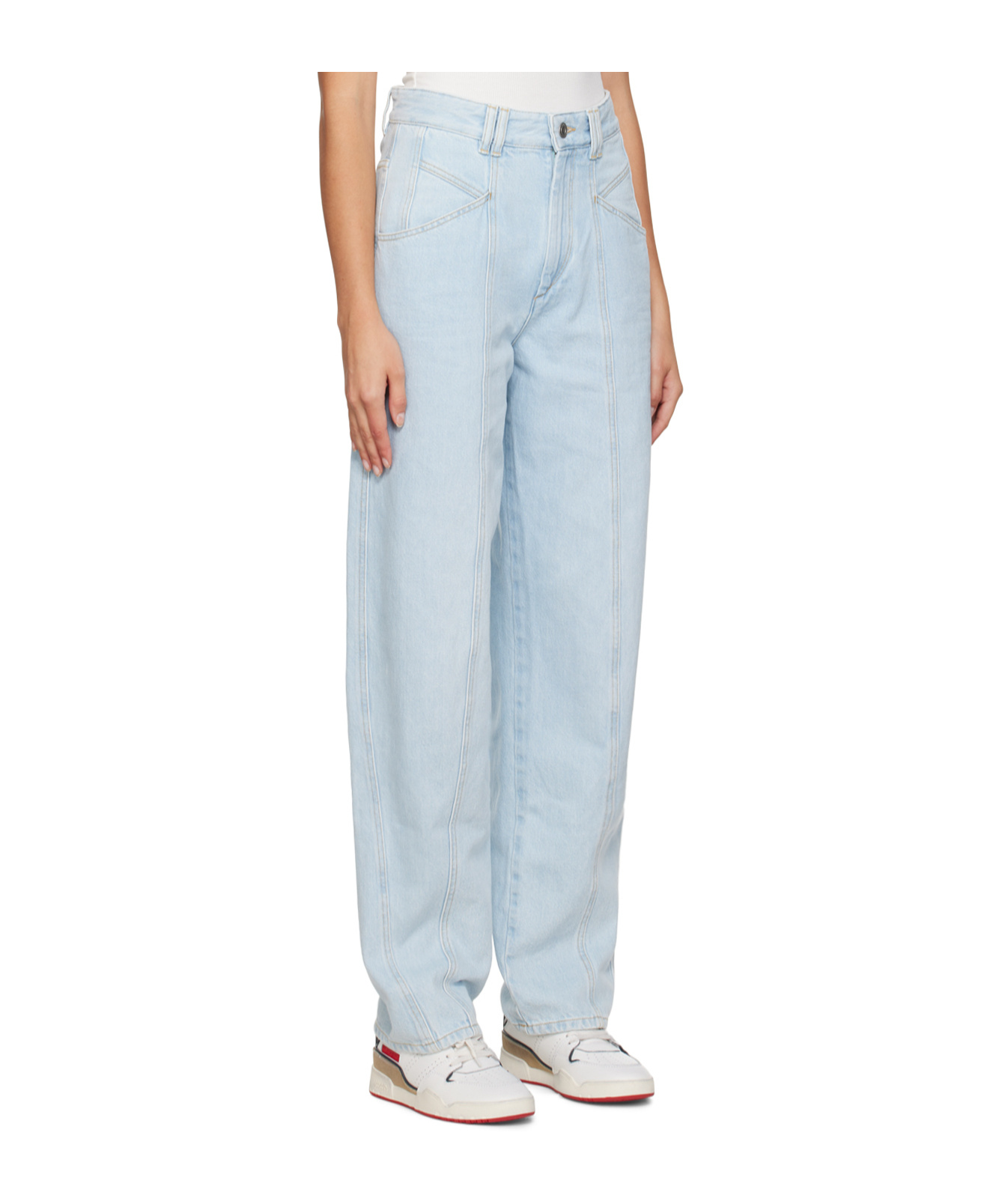 Isabel Marant Blue Vetan Jeans In White