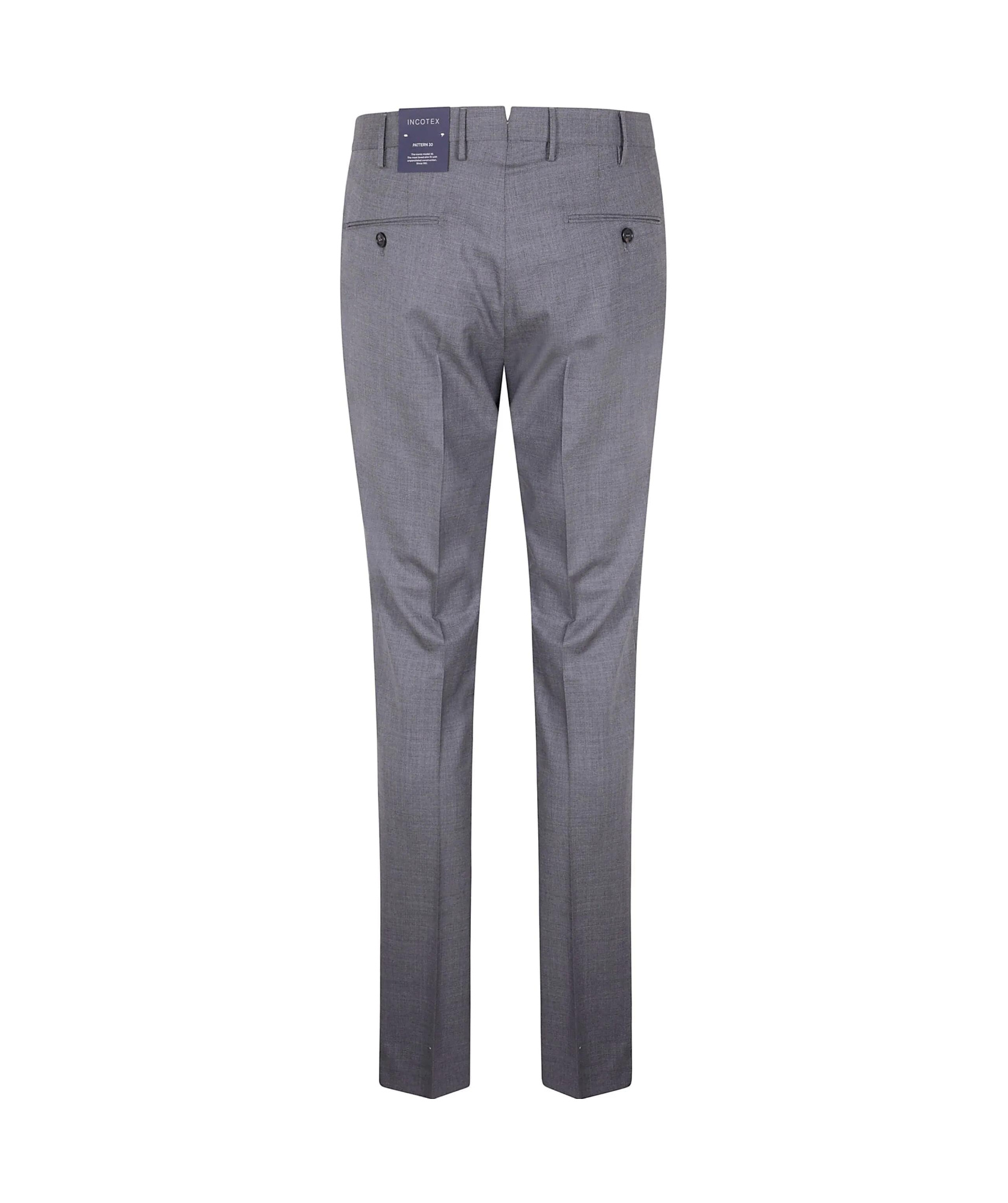 Incotex High-waisted Virgin Wool Chino Pants In Gray