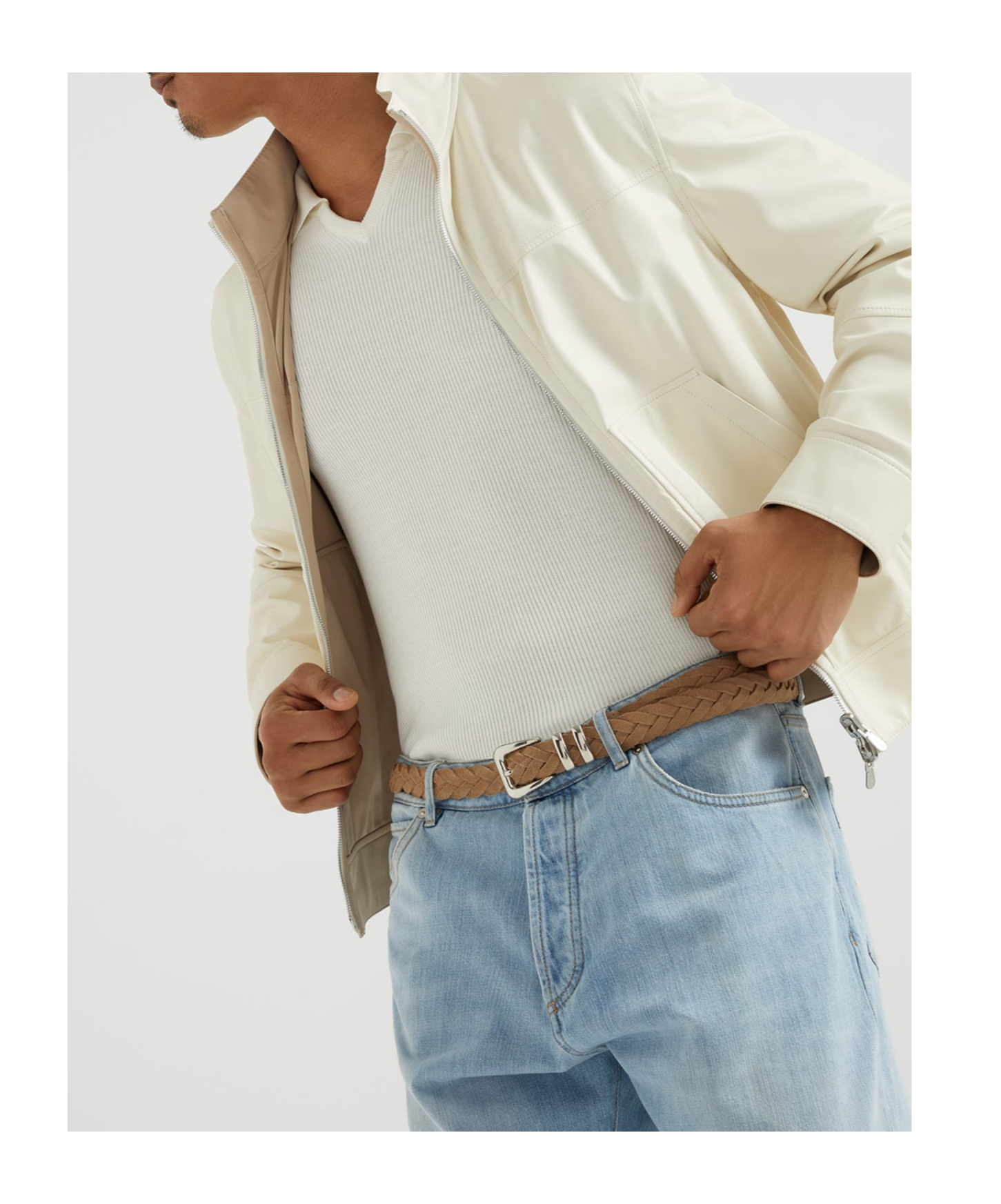 Brunello Cucinelli Reversible Bomber Jacket In White