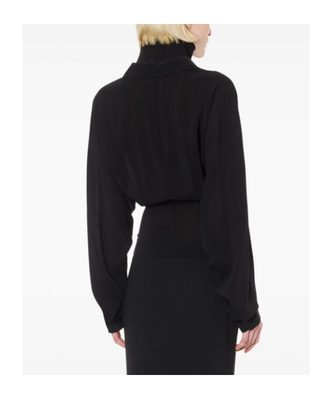 Philosophy Di Lorenzo Serafini Philosophy Di Lorenzo Serafin Draped Poplin Shirt In Black