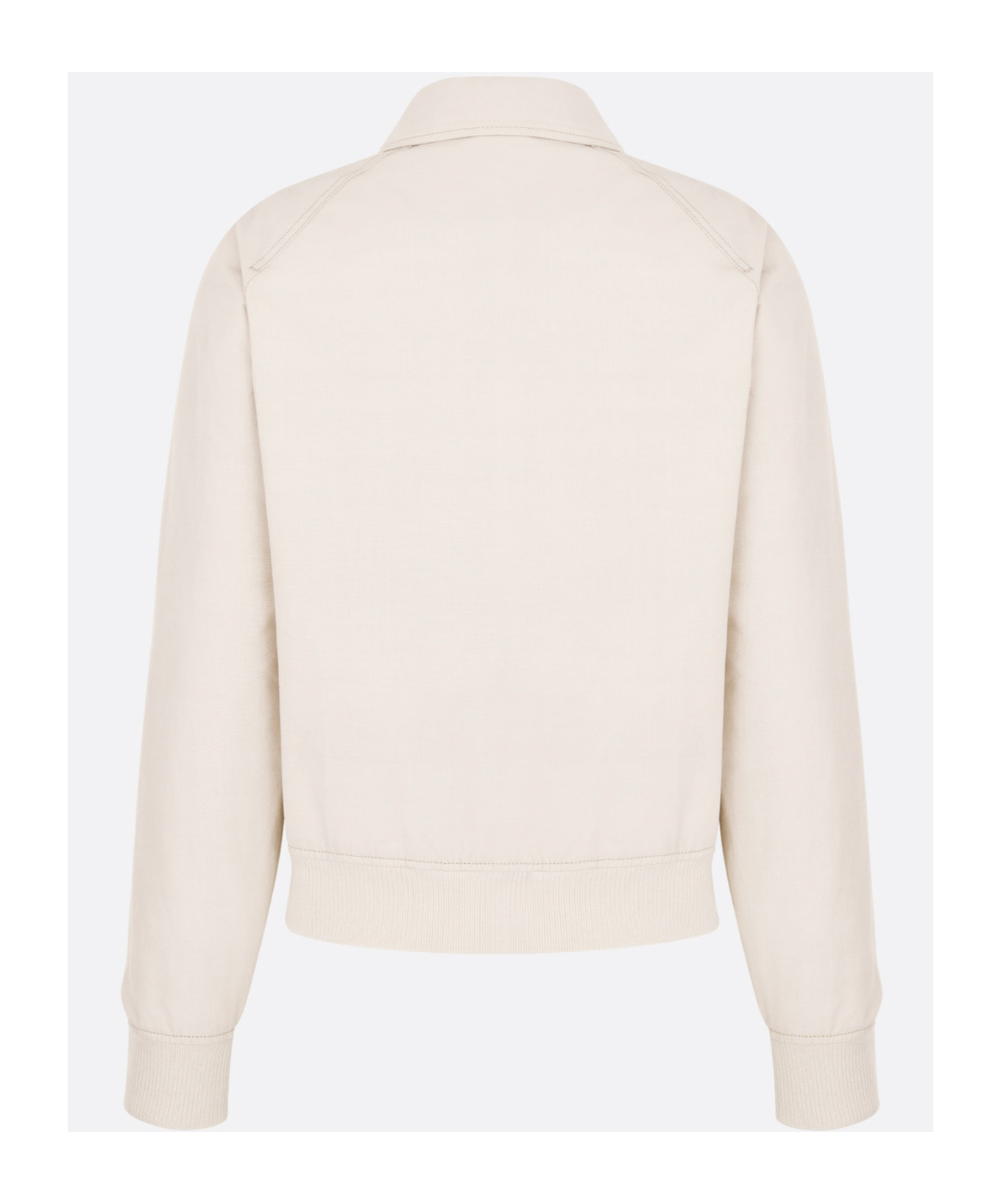 Dior Lightweight Cotton Bomber Jacket With Embroidered Logo In White