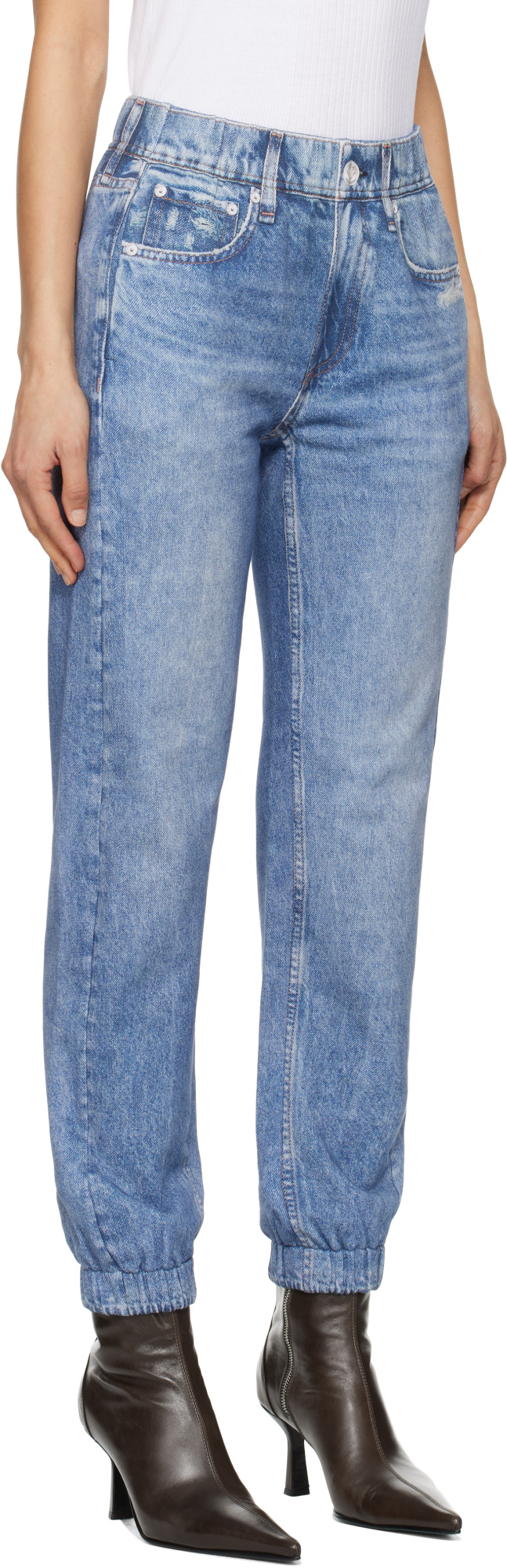 RAG & BONE BLUE MIRAMAR TERRY JOGGER SWEATPANTS