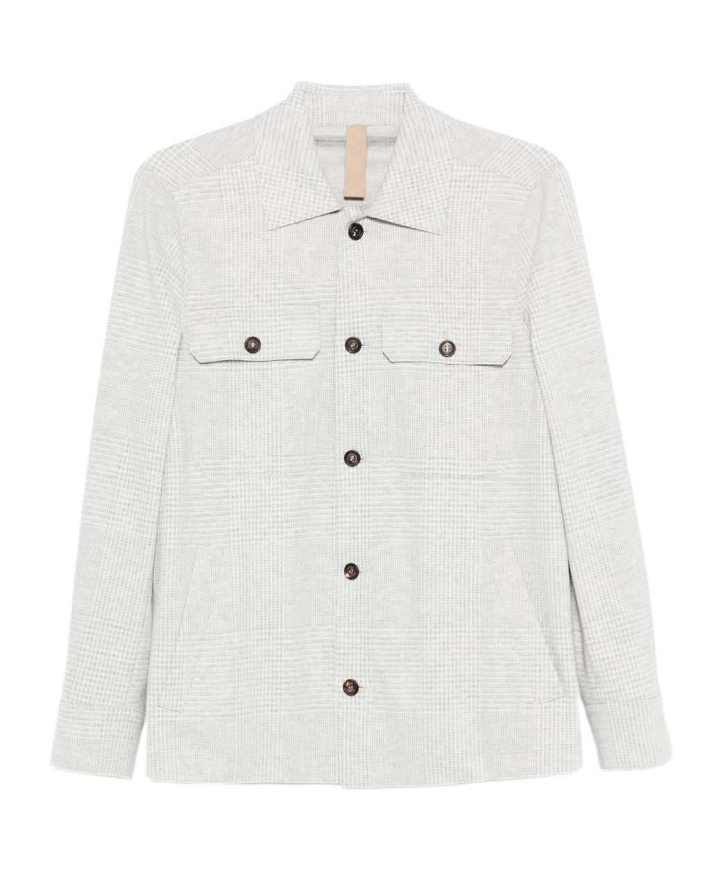 Eleventy Slim Fit Plaid Overshirt In White