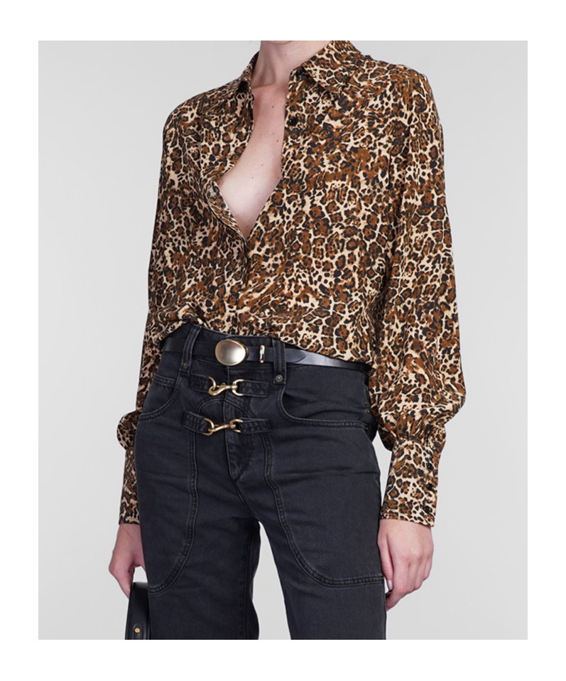 Isabel Marant 'teysa Silk Leopard Print In Brown