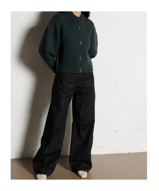 Soeur Womens Vert Foret Leonard Knitted Wool Cardigan In Black