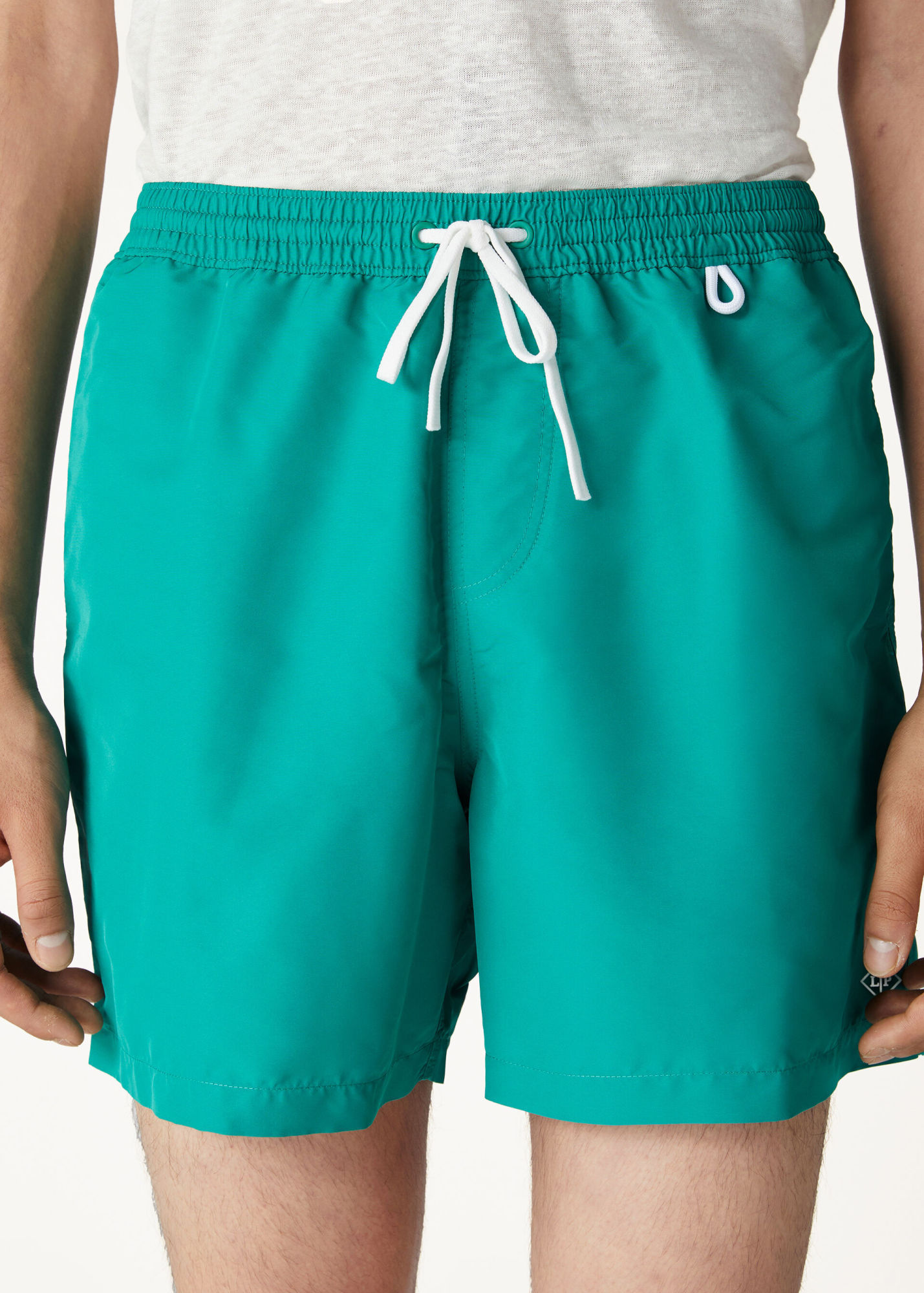 Loro Piana Elastic Waist-edge Beach Shorts In Porcelain Green