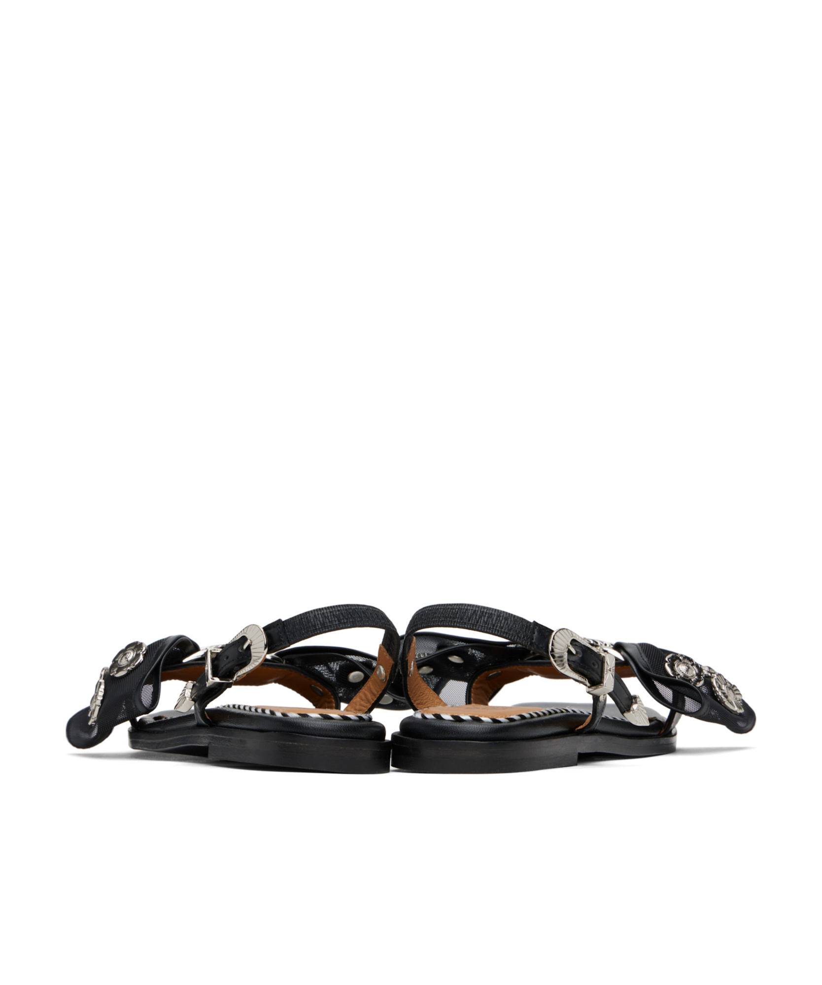 Toga Mesh Bow Sandals In Black
