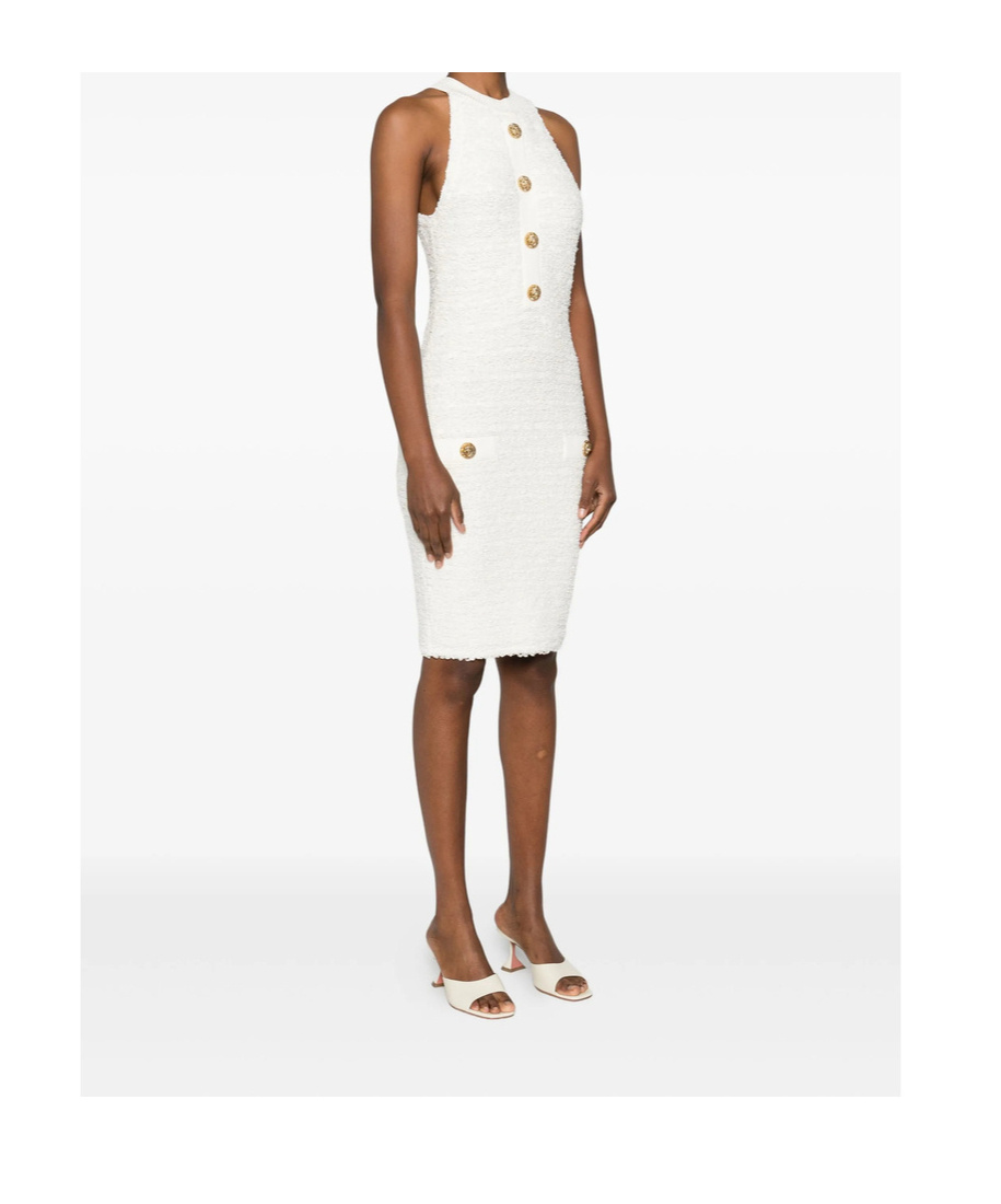 Balmain Off-the-shoulder Dress In White