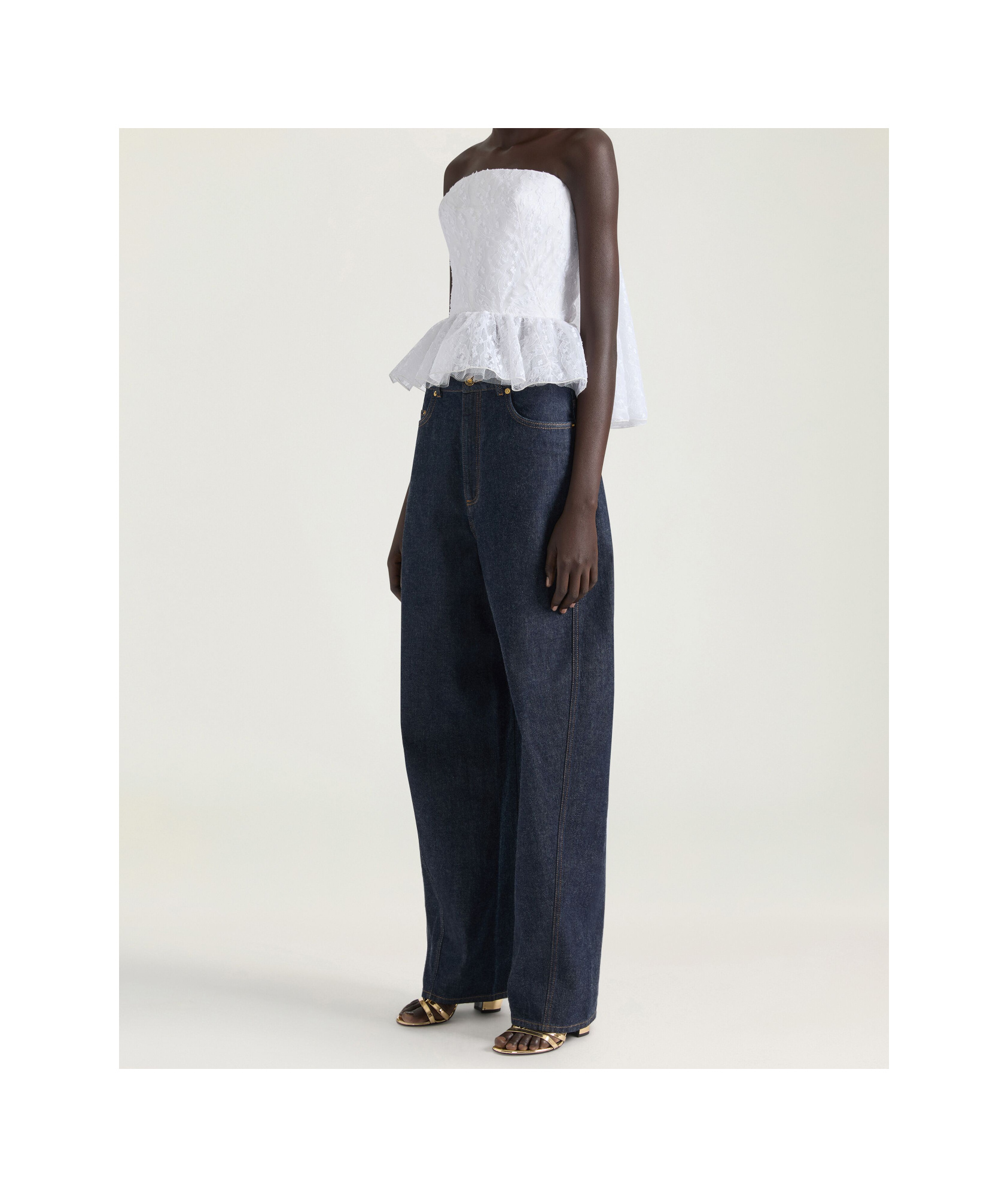 Givenchy Bustier Cape Back Top In Lace In White