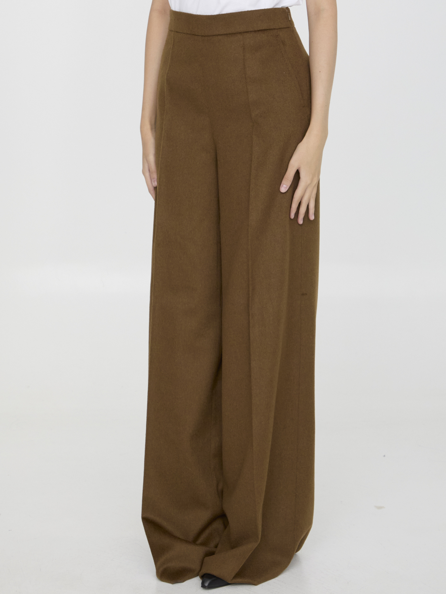 Max Mara Wide-leg Casual Pants In Brown